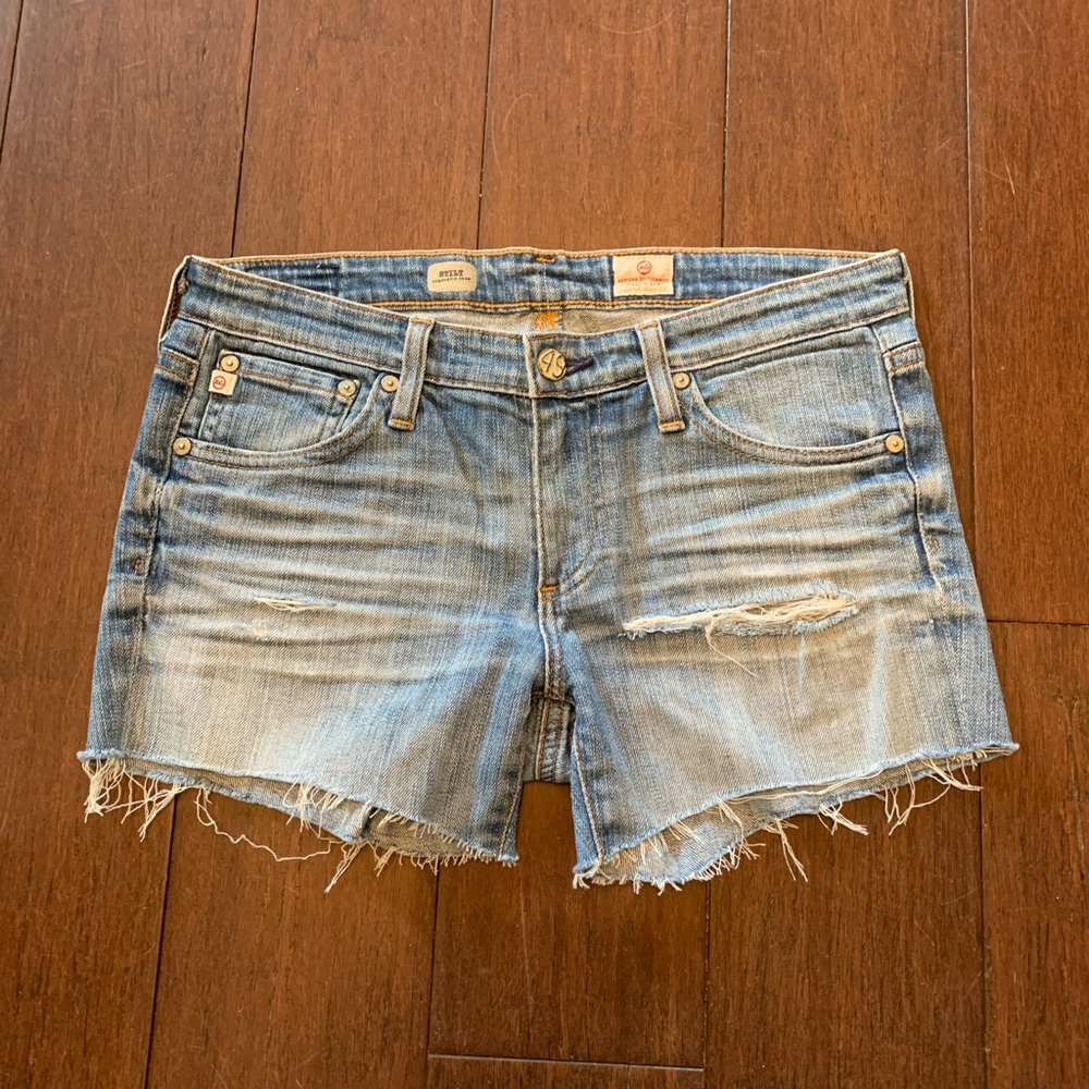 AG Adriano Goldschmied frayed denim shorts